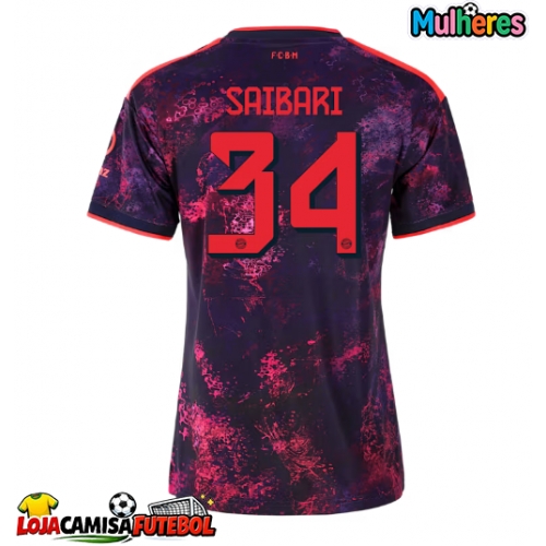 Camisa de Futebol Bayern Munich Ismael Saibari #34 Equipamento Alternativo Mulheres 2026-27 Manga Curta